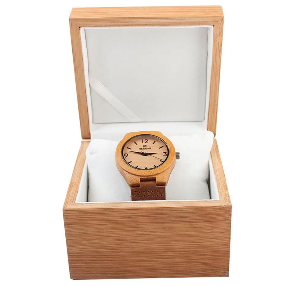 Natural Bamboo Flip Watch Box Watch عالية الجودة هدايا التعبئة والتغليف الساعات الخيزران Box267t