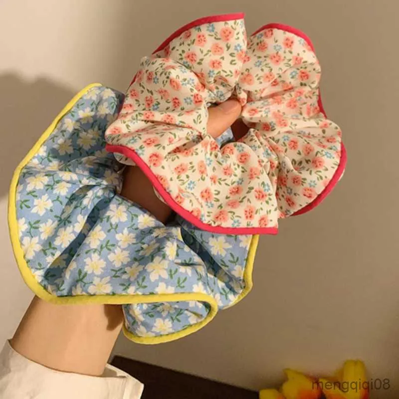 Diğer Tatlı Pembe Mavi Küçük Çiçek Saç Bantları Kızlar Büyük Boy Scrunchies Peri Yaz Aksesuarları Kauçuk Scrunchie R230608