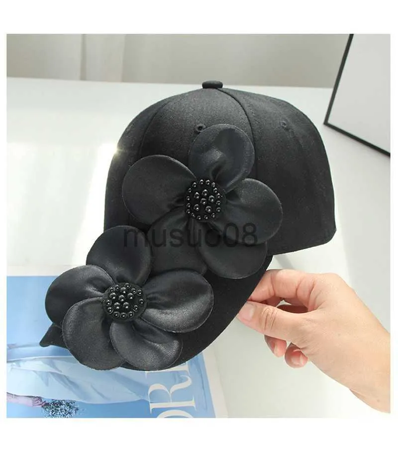 Boll Caps 202203-Shi Ny ins mode Original Design Soft Cotton Big Flower Daily Travel Lady Shade Baseball Hat Women Leisure Visir Cap J230608