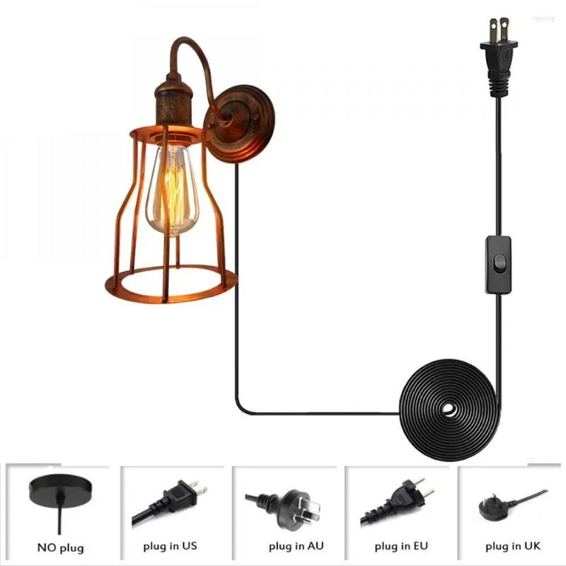 Стеновая лампа металл проволочная клетка Сравнивает деревенский фермерский домик.
