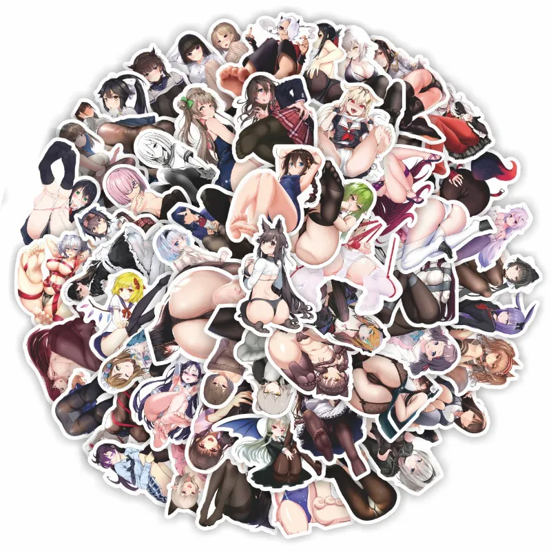 Kids' 103050100pcs Anime Hentai Sexy Girls Waifu Stickers Laptop Guitar Lage Skateboard Bike Waterproof Car Sticker Toy Gift 230608