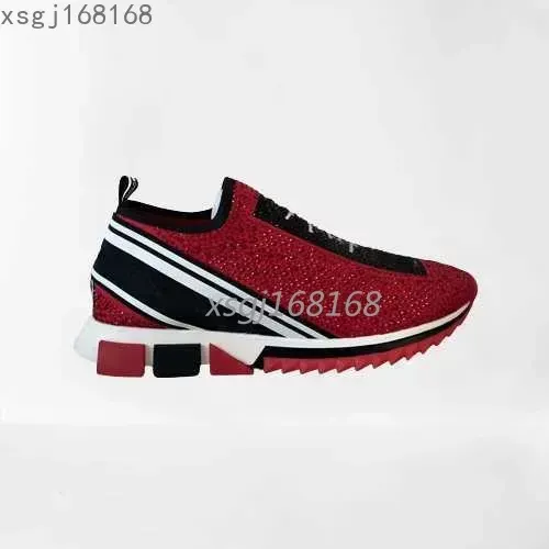 Fashion Men Shoes Designer Casual Sneakers Stretch Mesh Trainers With Rhinestones Crystals Mens Slip-on Sneaker Black White Red Glitter Flat Shoes HS111