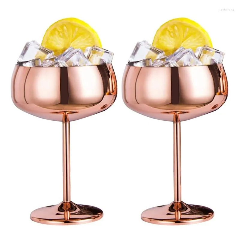 Decorative Figurines Copper Coupe Champagne Glasses Set Of 2 Stainless Steel Vintage Martini Cocktail Glass Wine Goblet