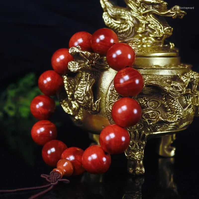 Strand Natural Authentic High-Grade Semi-Transparent Dragon Wood Wooden Beads Bracelet Ebony Men And Women Rosary