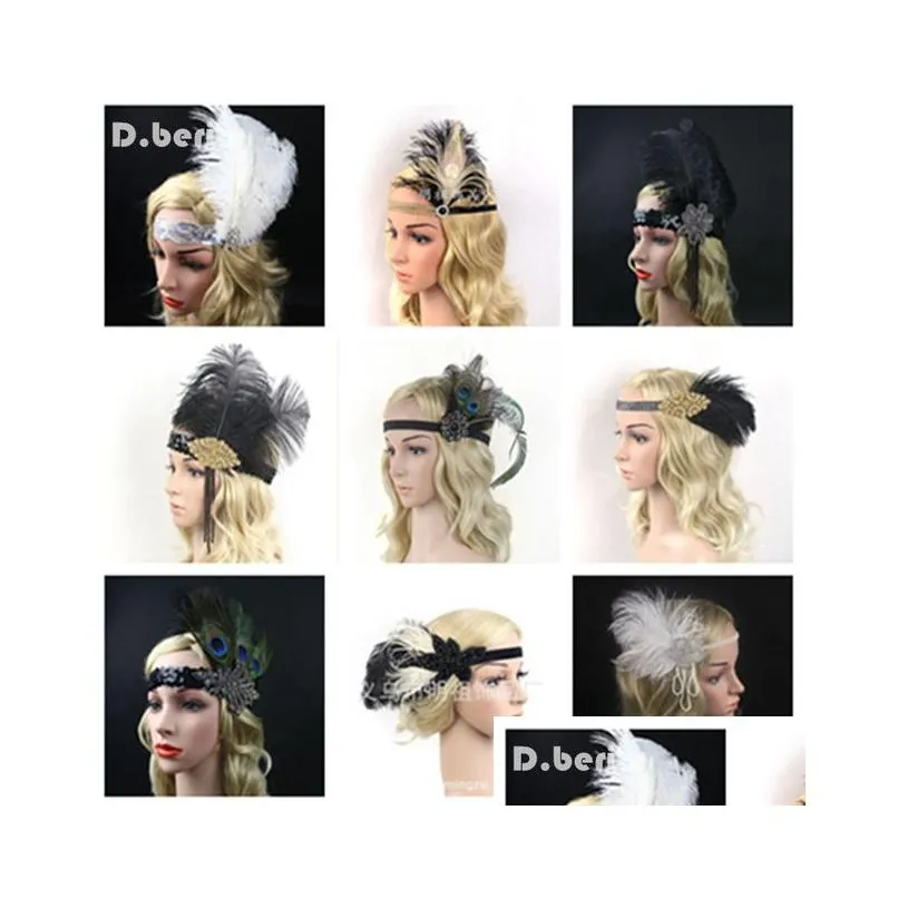 Vintage Gatsby Party Headpiece Set Feather Feather Headband 1920s With Rhinestone Beads And Sequin Band For Women 1920S Style Drop Delivery Available From Yfygirl001 17.07 DHgate.Com