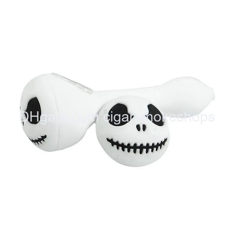 Курительные трубы Sile Hand Pipe Halloween Design Design Cool Glass Oil Gurn