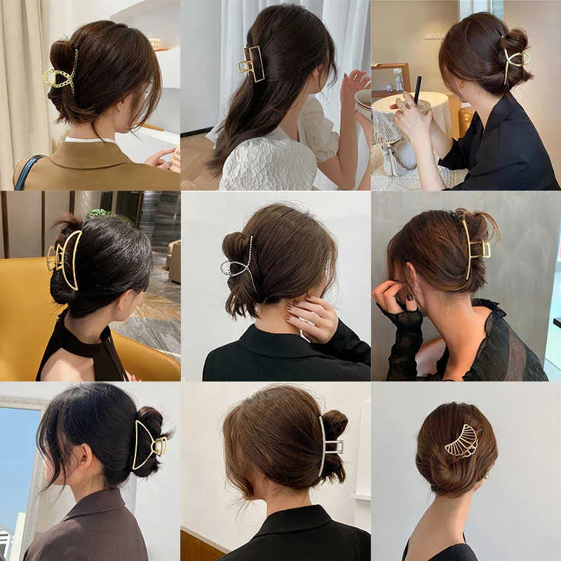 Artiglio Per Capelli Geometrico In Metallo Forcine Per Capelli A Granchio Moda Fermagli Per Capelli A Croce Barrettes Accessori Per Capelli Con Clip - Foto 6