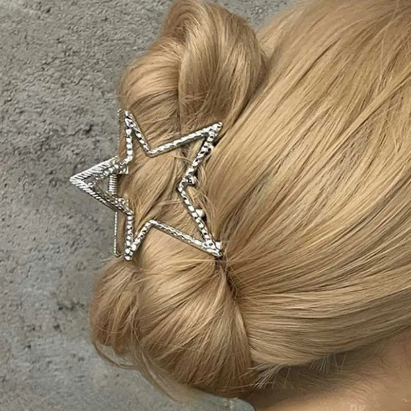 Lampadario penzolante 2023 Harajuku Hollow Star Pentagram Star Artigli per capelli Sweet Cool Charm Trend Clip per capelli per donna Estetica Y2k Accessori per capelli Z0608