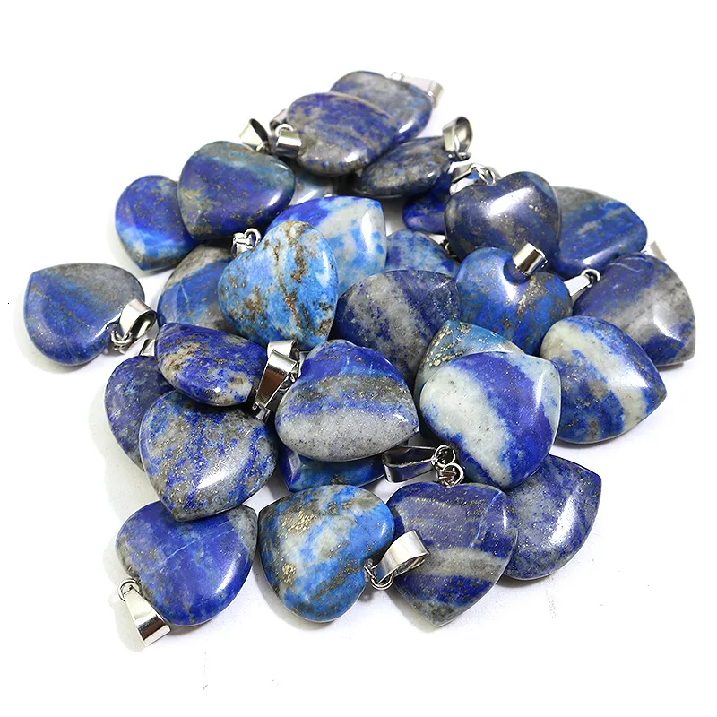 Encantos Venta Al Por Mayor Lapislazuli Piedra Natural Corazon Colgante Collar Curacion Reiki Encantos Piedras Preciosas 20mm Para DIY Fabricacion De Joyas 230607 De 6 96 DHgate
