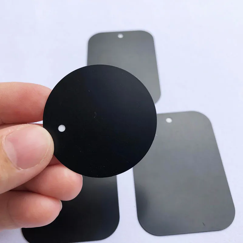 Molain 4 anelli in metallo con adesivo, anello e magnetico in metallo, autoadesivo, supporto magnetico per cellulare (nero), piastra metallica per auto