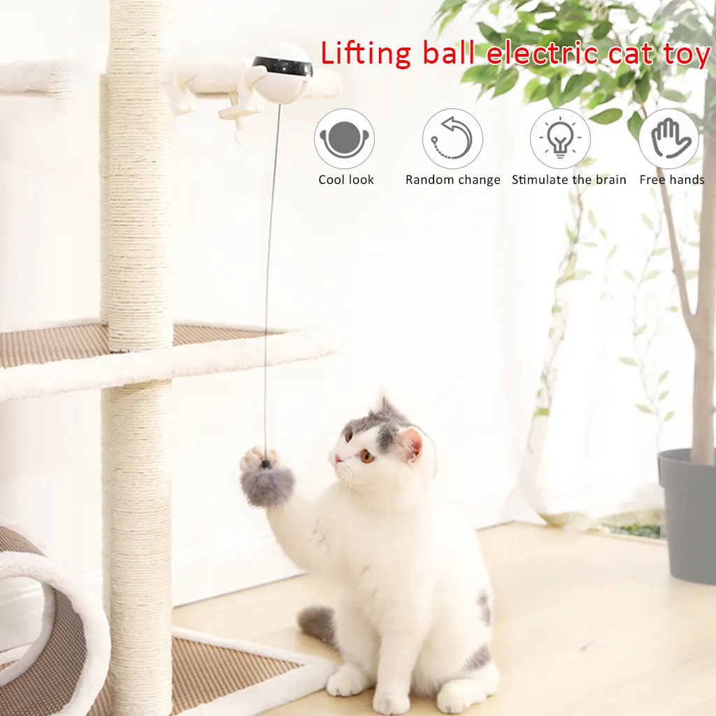 Électronique Motion Chat Jouet Creative Drôle Pet Levage Ball Interactive Chat Teaser Jouet Élastique Lapin Boule De Cheveux Pour Chat Produit