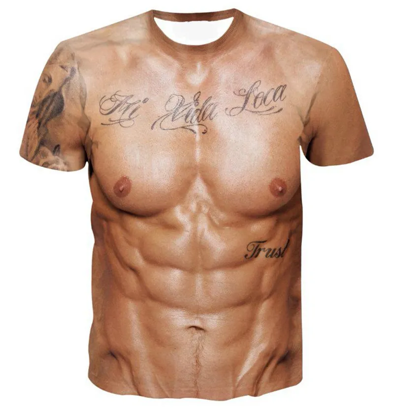 Clean Portrait of Muscular Man Body with Sixpack Abs Realistic 3D