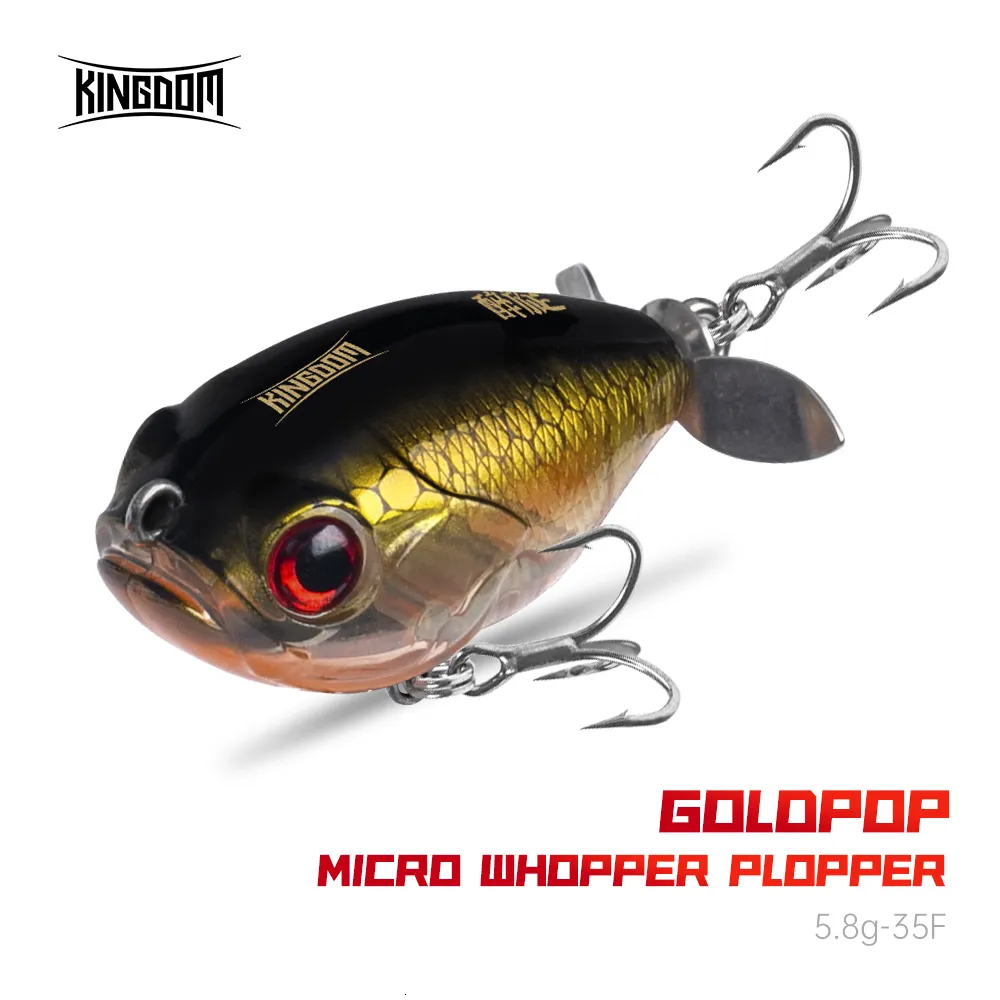 GoldPop 35mm 5.8g Topwater Whopper Popper Mepps Fishing Lures With