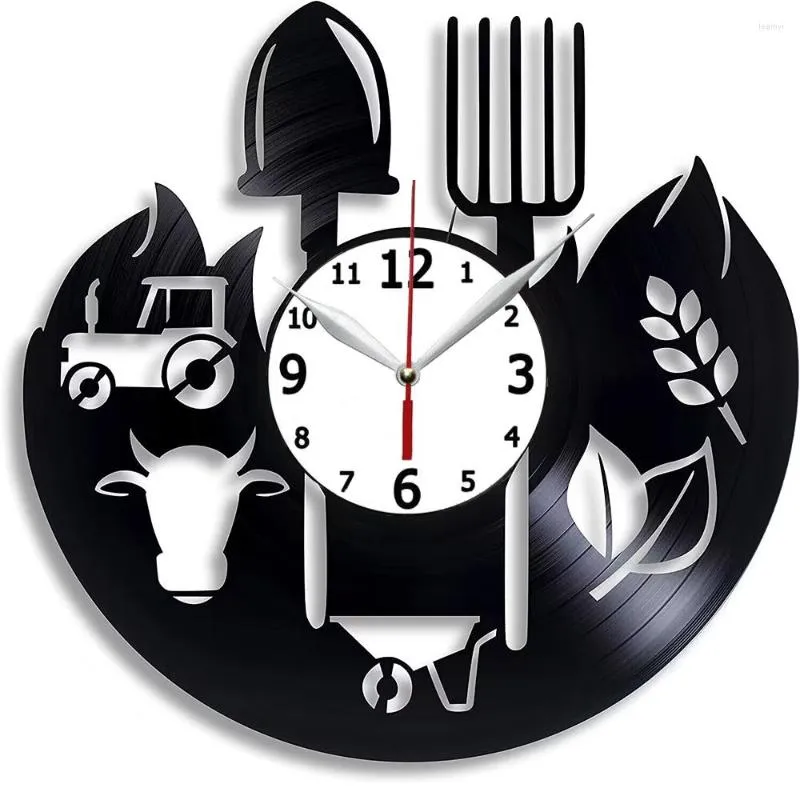 Orologi da parete Record fatti a mano 12 'Farmer Profession Clock Farmers Day Art Lover Gift