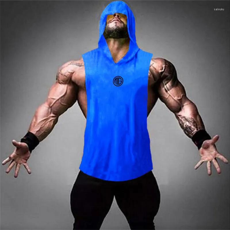 Heren tanktops merk top mannen fitness mode katoenen mouwloze shirts sport shirt heren singlet kleding bodybuilding workout gym vest