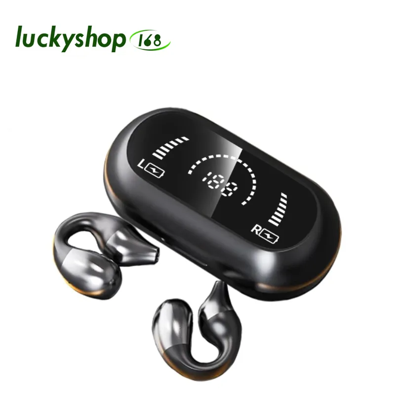 fones de ouvido bluetooth True Wireless S03 Clip-on Earbuds Bluetooth 5.2 Longa resistência Tela sensível ao toque IPX5 fone de ouvido Bluetooth sem fio à prova d'água