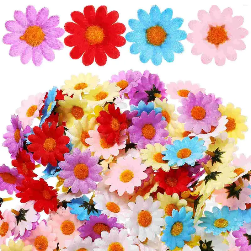 Decorative Flowers Daisy Fake Flower Realistic Decoration Artificial Sunflowers Heads Mini