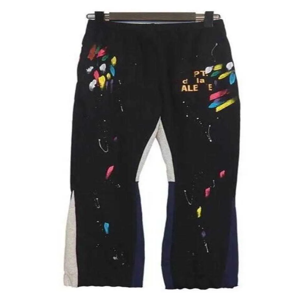 Calças masculinas Calças de moletom de grife masculinas joggers com estampa de letras manchadas femininas calças folgadas tamanho 11