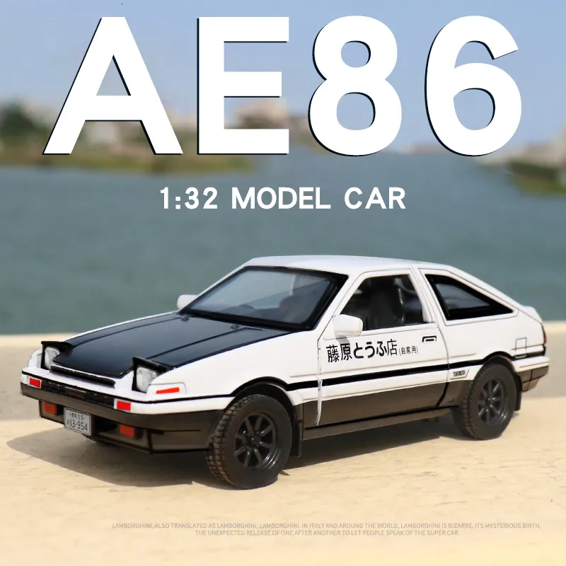 ダイキャストモデルカー132初期D AE86合金モデルカーコレクティブルアイアントイカーミニチュアダイカストスケール車モデルおもちゃサウンドライトおもちゃ230608