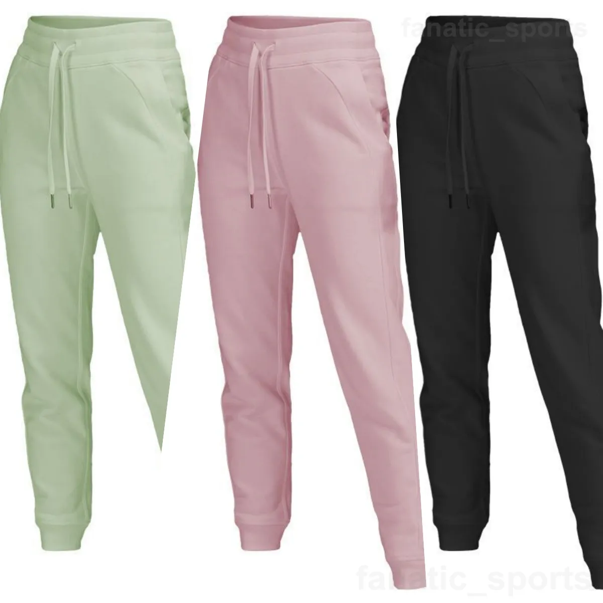 Lu Align Lu Lady Pantalon long sport surdimensionné Yoga Prêt à pantalons décontractés Poches Pantalon d'exercice Vêtements de sport athlétiques populaires Course à pied Longueur cheville Tenue