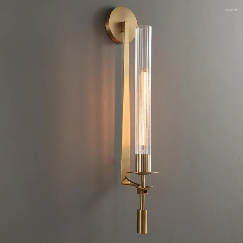 Wandlampen Modern Chinees Lang Lamp Amerikaans Eenvoudig Retro El Aisle Postmodern Licht Luxe Spiegel Voorzijde