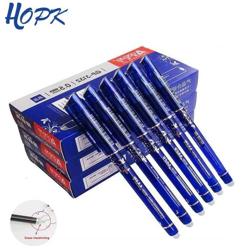 Balpennen 3612pcsSet Uitwisbare Pen Wasbaar Handvat BlueBlackRed 05mm Refill Staaf voor Kantoorbenodigdheden Student Examen Spare 230608