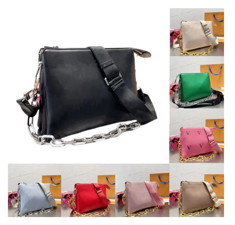 مصمم Coussin يحمل أكياس الكتف Crossbody أكياس Luxurys سلسلة حقائب اليد نساء Messenger Bag القابض تبدو سيدة المحافظ الحجم 26-20