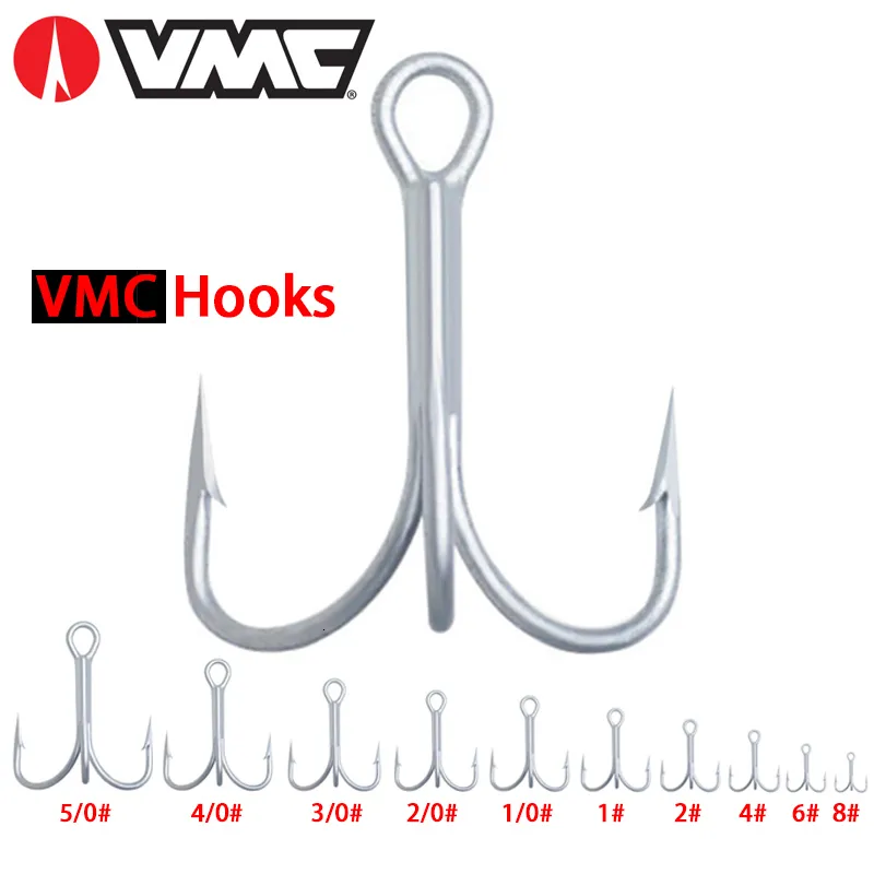 Fiskekrokar VMC Treble Hook Stärker ankare skarp 3x Strong Short Cut Fishhook Spoon Lures Artificial Bait 230608