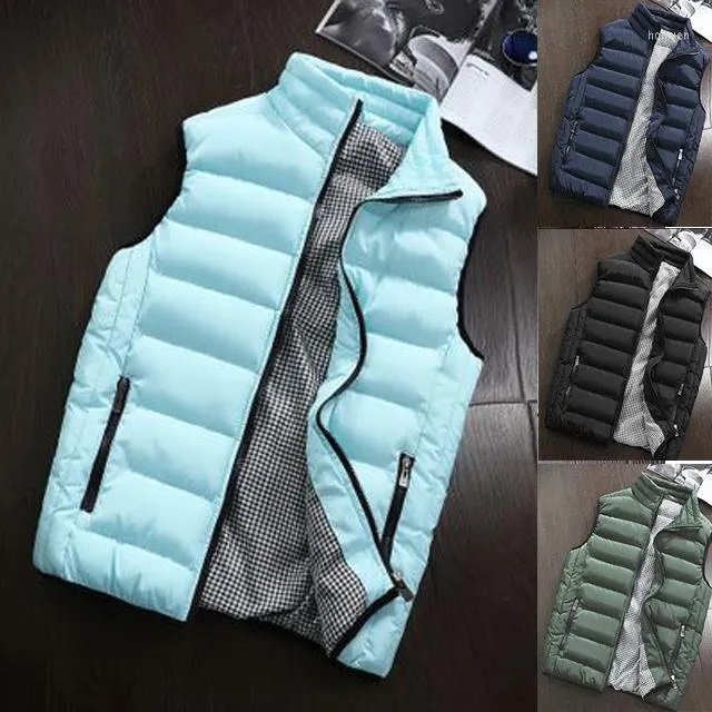 Men's Vests 2023 Brand Sky Blue Warm Vest Jacket For Men Sleeveless Coat Male Autumn Winter Casual Thick Mens Waistcoat Slim Outerwear