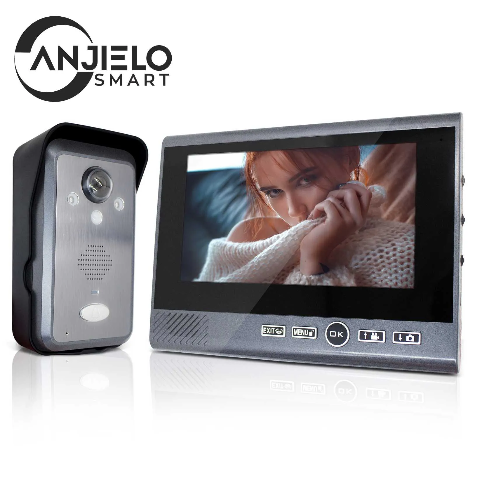 7 Polegada 2.4Ghz Sem Fio Detecção de Movimento Hand-Free Long Standby Visual Campainha Sistema de Segurança Video Intercom para Casa Villa Apartamento