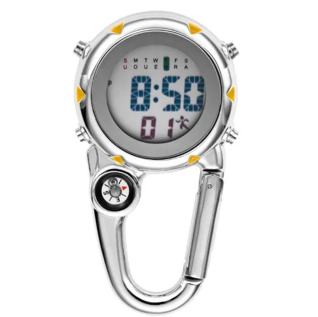 登山時計多機能ステンレススチールフッククォーツウォッチマルチ仕様スポーツ用ステンレス鋼の時計