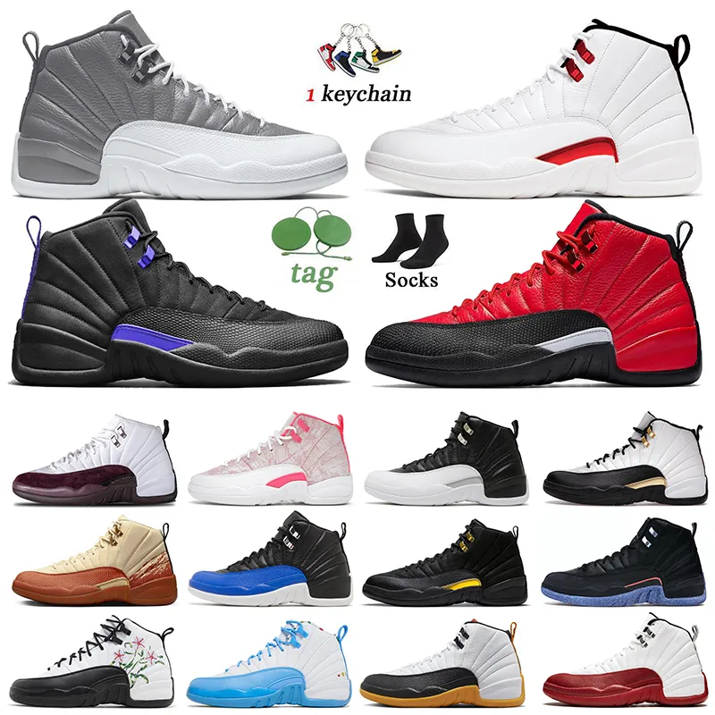 Tênis jumpman 2023 masculino 12s tênis de basquete tamanho 13 ovo branco táxi preto floral hiper real playoffs A Ma Maniere realeza universidade ouro jumpman 12 treinadores