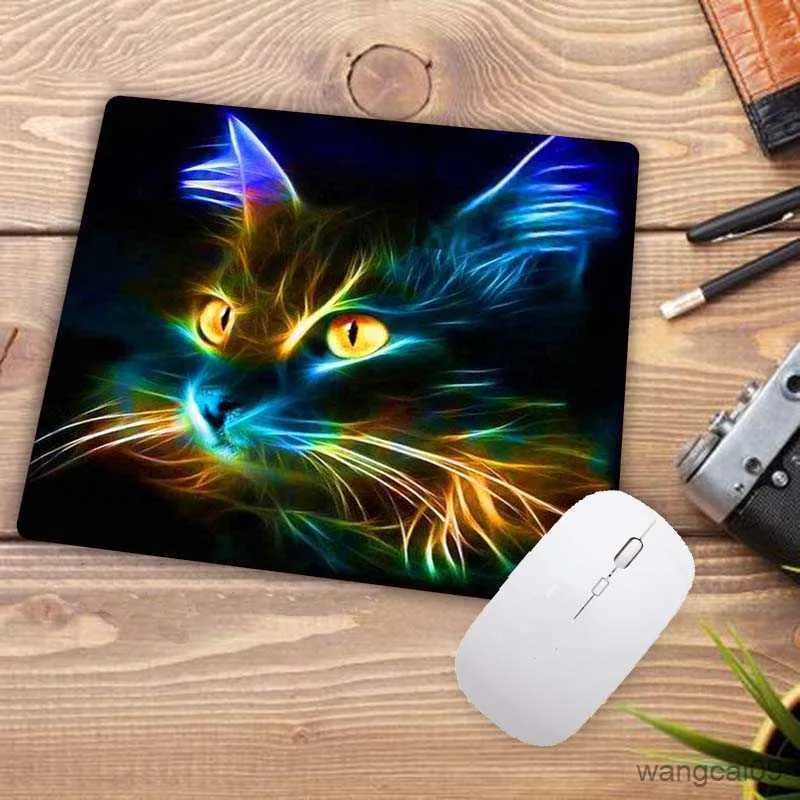 Mouse pads pulso grande promoção 22x18cm cabeça de gato bonito designs legais mesa mouse pad computador teclado para jogos animal