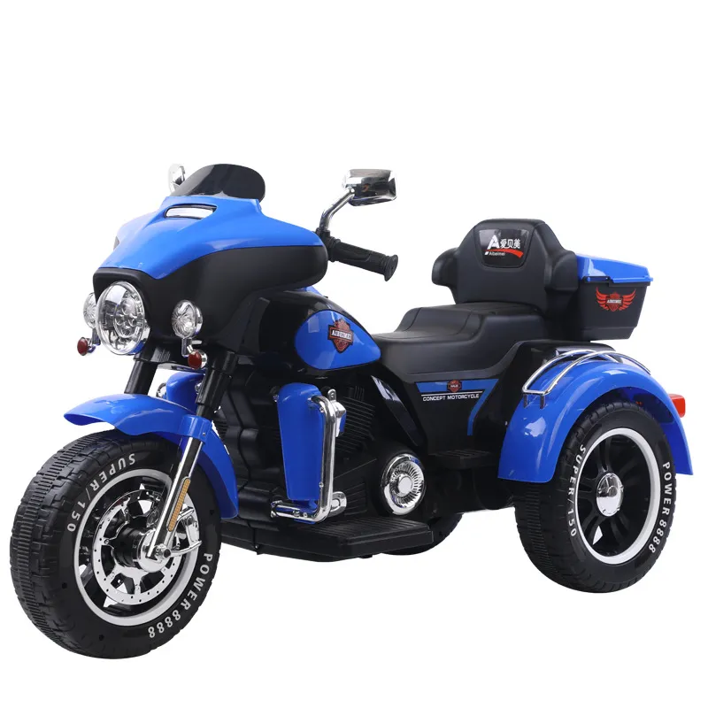 Carrinho de bebê de passeio duplo Harley Triciclo de motocicleta elétrica para meninos e meninas Carro de brinquedo tamanho grande para duas pessoas