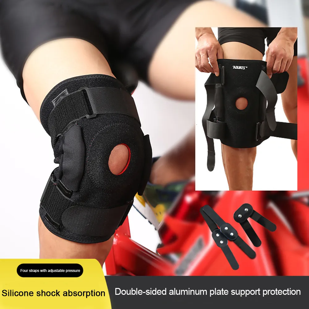 Skate beschermende uitrusting 1PC Professionele kniebeschermers Verstelbare stabilisatorbandage Patellabeschermer Buitensporten Fietsen Wandelpad Ondersteuning 230608