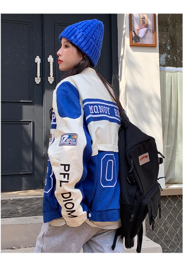 Vintage Embroidered Baseball Jacket - Womens Oversized