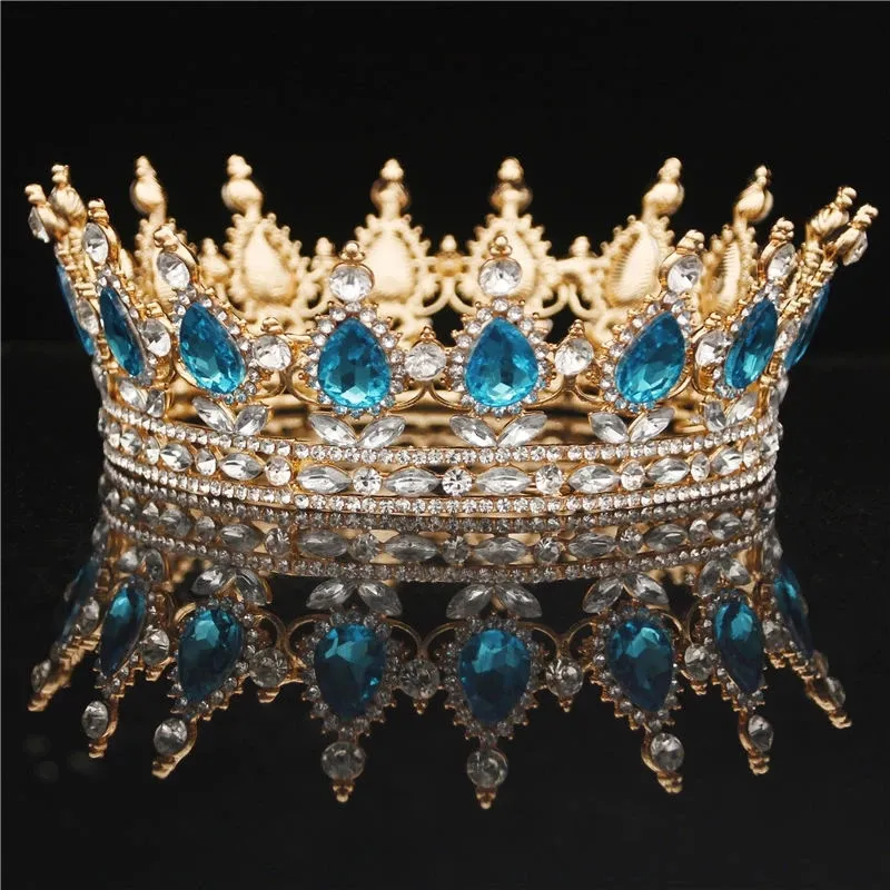 Bröllopshårsmycken Crystal Retro Royal Queen King Headwear and Crown Men 's Beauty Prom Accessories 230609