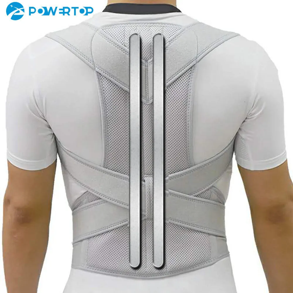 Back Support Alloy Bar Posture Corrector Scoliosis Brace Spine Corset Shoulder Therapy Correction Belt Orthopedic 230608