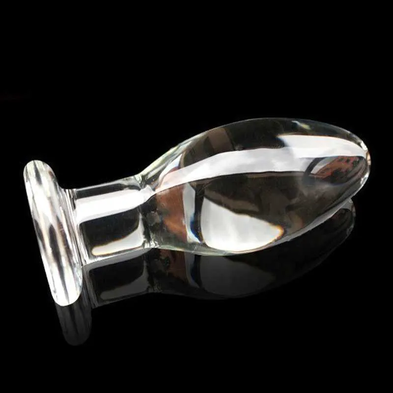 2018 New Smooth Dilatatore anale Vetro trasparente Butt Plug Ano Dilatatore Plugs Giocattolo adulto del sesso per donna 115 * 45mm Masturbatore anale L230518