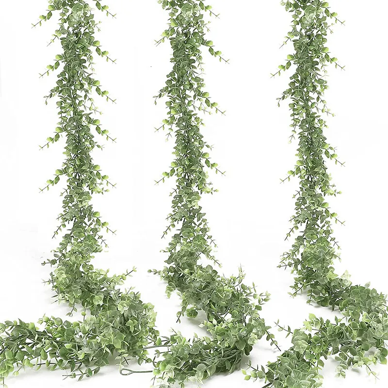 Outros artigos para festas de eventos 180 cm guirlanda de eucalipto artificial arco de videira guirlanda de flores de eucalipto plantas falsas decorações de casamento para pendurar na parede vime 230608