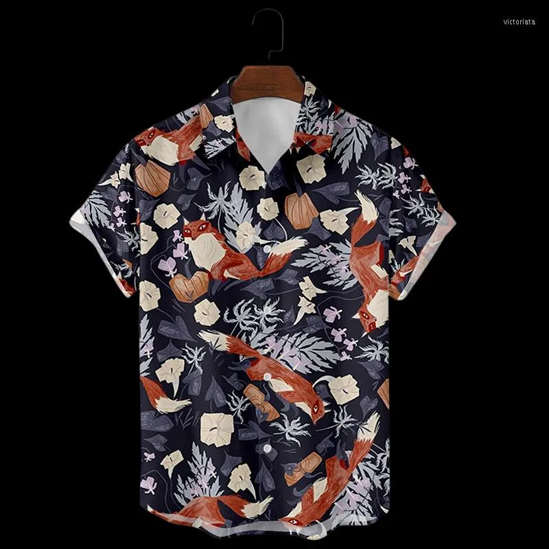 Camisas casuais masculinas 2023 verão impressão digital 3d solta camisa de manga curta tamanho grande feriados na praia do Havaí