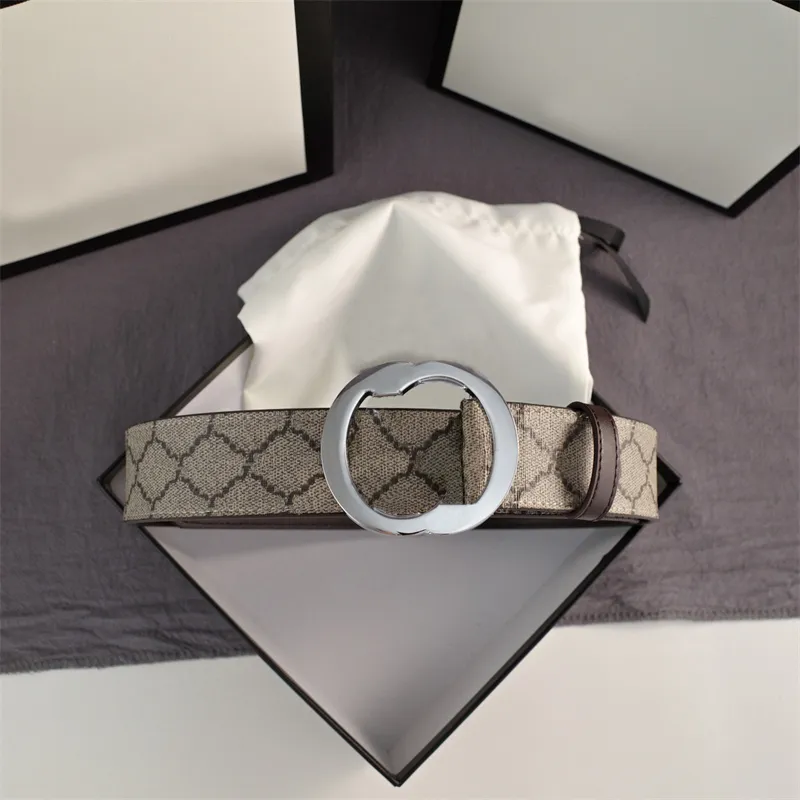 Classic Mens Belt Width 3.8cm Designer Belt For Woman Silver Buckle Striped Leather Waist Belts 3 Fashionable Waistbands