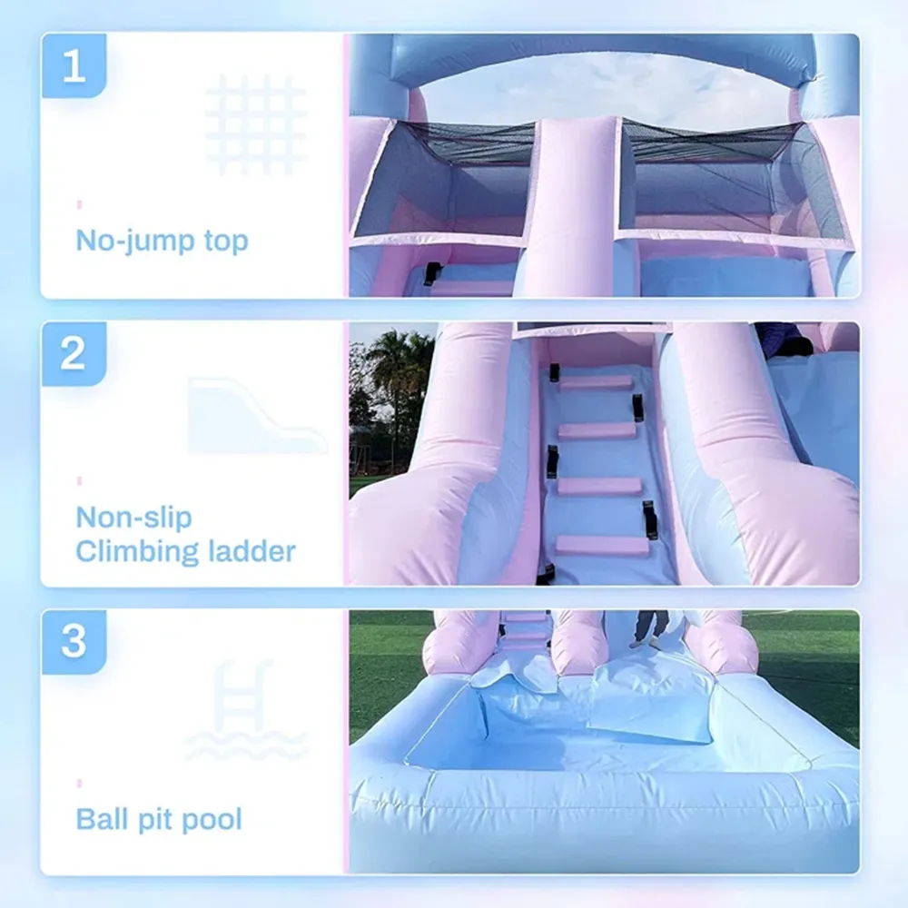 Commercial Grade Inflatable Water Slide with Splash Pool Bouncy Castle for Adults and Kids Includes Blower with blower