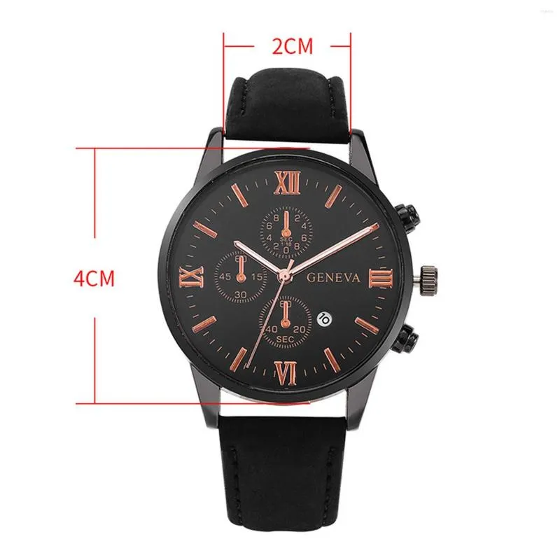 Emballage cadeau hommes ensemble 1 montre-bracelet à quartz avec 2 bracelets de mode pour petit ami mari papa anniversaire fête des pères Noël Saint Valentin