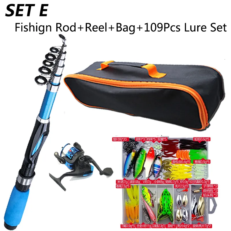 Rod Reel Combo Fishing Rod Full Kits 1.2M Telescopic Sea Spinning Reel  Baits Lure Set Travel Fishing Gear Accessories Bag Beginner 6 Options  230608 From Dao05, $14.47