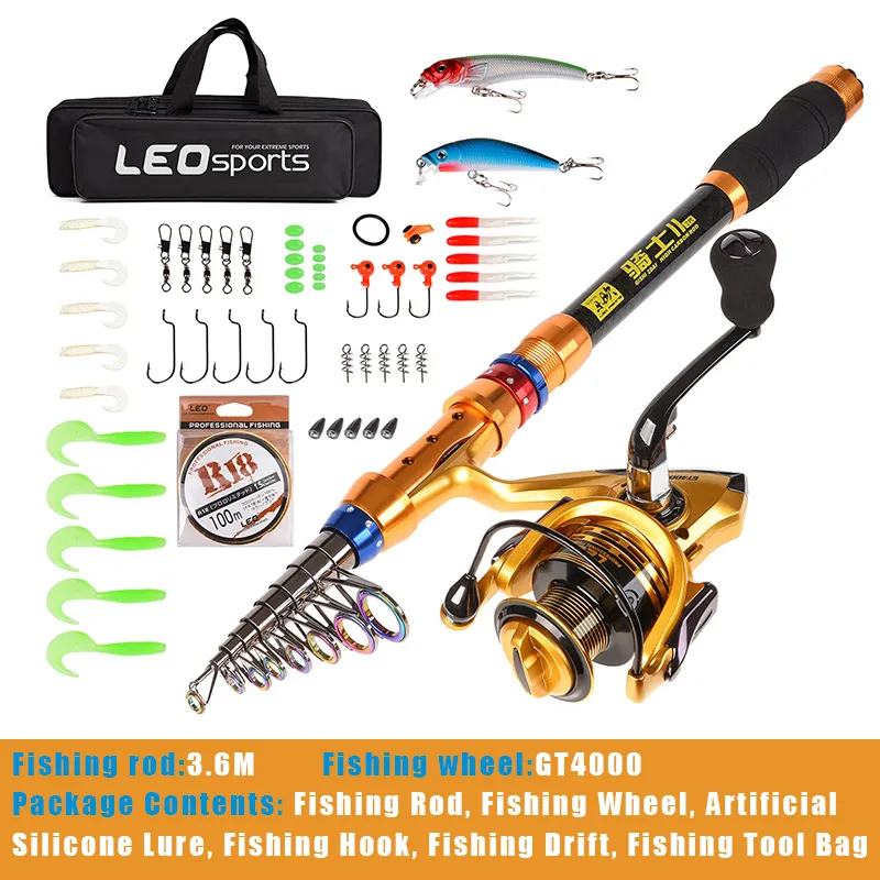 Carbon Telescopic Spinning Fishing Set With Travel Spinning Rod Combo, 1.8/3.6m  Feeder, And Sea Pole Short Travel Baitcasting Full 230609 From Ren05,  $25.12