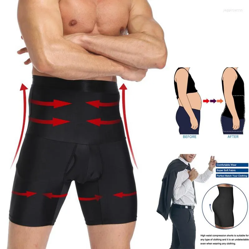 Men Compression High Waist Soft Boxer Shorts Tummy Slim Body Shaper Girdle  Pants