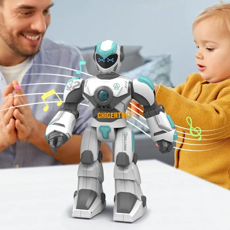 Jouet Robot RC 2.4G pour enfants Robot de Conversation vocale intelligent avec Robots de programmation LED jouets éducatifs pour garçons filles