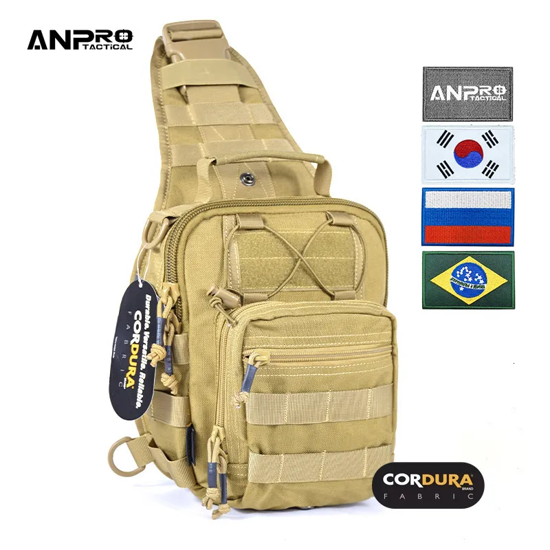 Outdoor Bags Tactical Sling Bag Military Hunting Accessori EDC Waterproof Shoulder for Men Cordura Fabric Durable Camping Pack Molle 230608