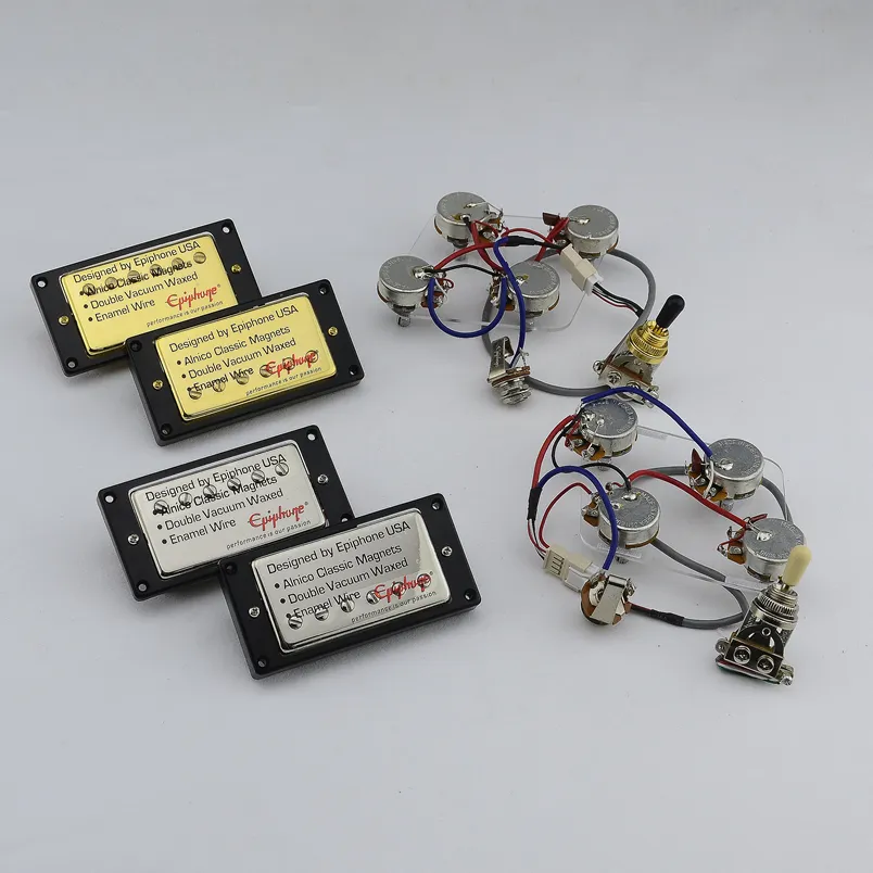 1 Set Orijinal Orijinal Epi Standart Elektro Gitar Alnico Humbucker Pikap Nikel / Altın Kapak Guitar Parçaları